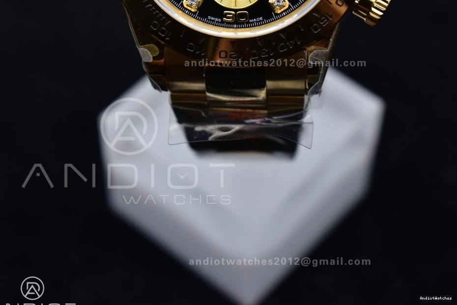 Daytona Diamonds on V Best 1:1 YG Edition 746 116508 QF Bracelet Dial Sporty Black SH4130 0808